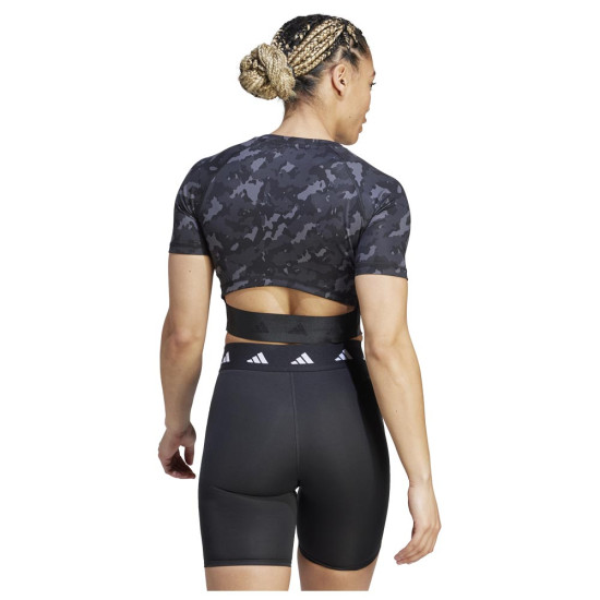 Adidas Γυναικεία κοντομάνικη μπλούζα Techfit Print Crop Top